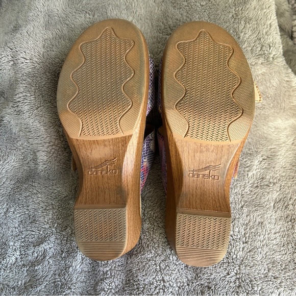 Dankso Women’s Sophie Floral Double Leather Strap Clog Sandal - 9 - Picture 4 of 8